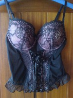 Korzet čierno ružový 